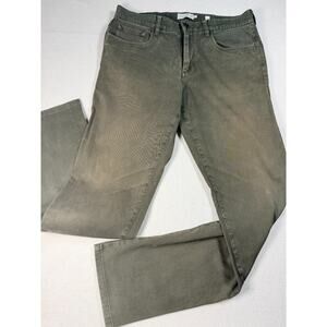 Vince Men's Slim Straight Jean Olive Army Green Size 32x31 Faded Wash